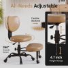 Cross Legged Office Chair with Wheels, Adjustable Height Ergonomic Kneeling Desk Chairs, Meditation Chair With 360°Rotating Footrest, Lumbar Support, for Meditation Yoga, Home Office