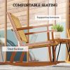local-goods-image-21140d60690-699dcd94-f61d-45ea-a6fe-8e25fe8cdbfa Outsunny Outdoor Rocking Chair Set of 2, Acacia Wood Outdoor Rockers with Armrests, Rattan Wicker Back and Seat, Patio Wooden Rocking Chair Set for Garden, Balcony, Porch, Khaki