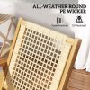 local-goods-image-21140d60690-e1a6897d-aa83-4d56-9dba-ba3b81eac20f Outsunny Outdoor Rocking Chair Set of 2, Acacia Wood Outdoor Rockers with Armrests, Rattan Wicker Back and Seat, Patio Wooden Rocking Chair Set for Garden, Balcony, Porch, Khaki