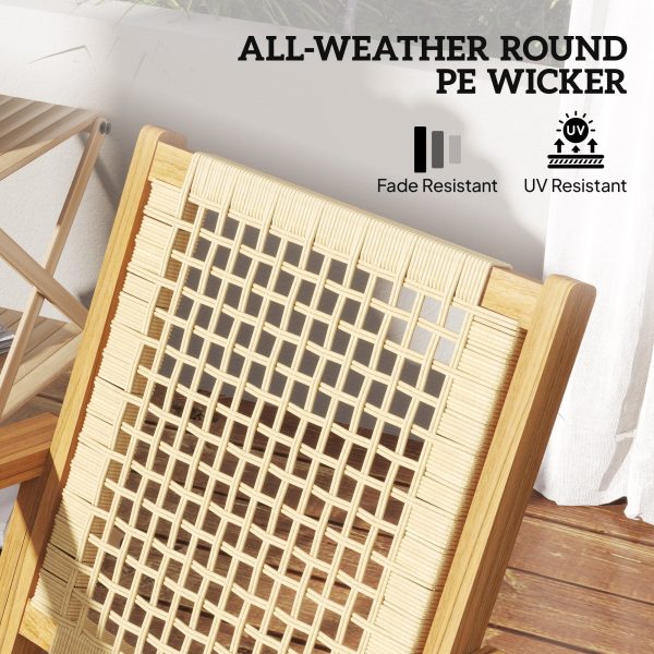 local-goods-image-21140d60690-e1a6897d-aa83-4d56-9dba-ba3b81eac20f Outsunny Outdoor Rocking Chair Set of 2, Acacia Wood Outdoor Rockers with Armrests, Rattan Wicker Back and Seat, Patio Wooden Rocking Chair Set for Garden, Balcony, Porch, Khaki