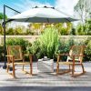 local-goods-image-21140d60690-ec8015c7-9900-4fc9-86a4-bed9b067ac1d Outsunny Outdoor Rocking Chair Set of 2, Acacia Wood Outdoor Rockers with Armrests, Rattan Wicker Back and Seat, Patio Wooden Rocking Chair Set for Garden, Balcony, Porch, Khaki