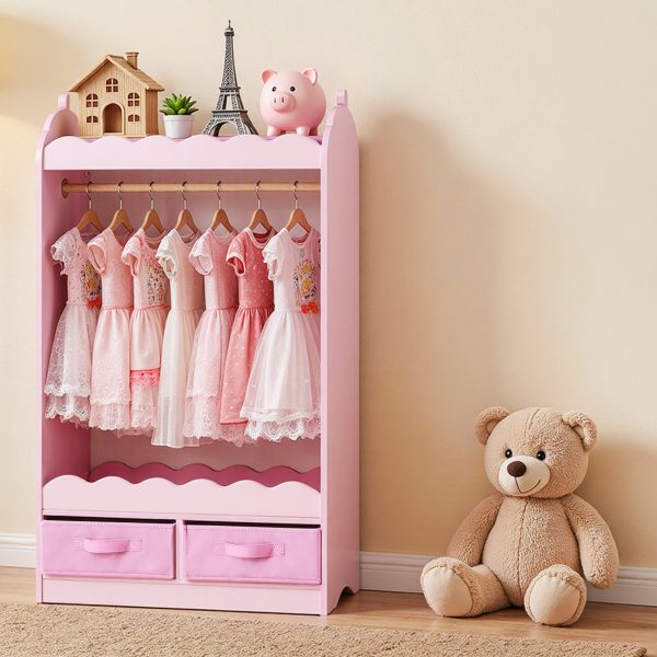 local-goods-image-21140d62aa8-6a442ee9-2023-40c8-94dd-48a6a4a701f5_1600x1600.jpeg.format VEVOR Kids Dress Up Storage, with Mirror, Toddler Costume Wardrobe with Drawer, Dress Up Wardrobe Closet for Little Girls, Pretend Storage Dresser, Costume Organizer, for Bedroom, Kids Room, Pink