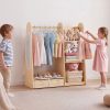 local-goods-image-21140d62aa8-d9c3635a-a094-4592-a378-db0574c155c1_1600x1600.jpeg.format VEVOR Kids Dress Up Storage, with Mirror, Dress Up Closet, Toddler Wardrobe Closet for Little Girls, Armoire with Shelves & Bottom Tray, Costume Organizer, Toddler Room Furniture, for Bedroom, Natural