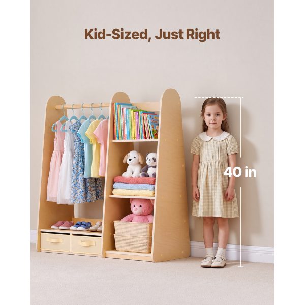 local-goods-image-21140d62aa8-e0912759-cf64-40d6-a9eb-9eac0c068f44_2000x2000.jpeg.format VEVOR Kids Dress Up Storage, with Mirror, Dress Up Closet, Toddler Wardrobe Closet for Little Girls, Armoire with Shelves & Bottom Tray, Costume Organizer, Toddler Room Furniture, for Bedroom, Natural