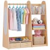 local-goods-image-21140d62aa8-f11cb317-215c-432a-a60f-9295455c37c9_1500x1500.jpeg.format VEVOR Kids Dress Up Storage, with Mirror, Dress Up Closet, Toddler Wardrobe Closet for Little Girls, Armoire with Shelves & Bottom Tray, Costume Organizer, Toddler Room Furniture, for Bedroom, Natural