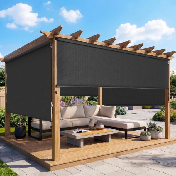 local-goods-image-21140d63a68-d36d032e-40a9-4509-8fa4-15063bdd2bf3 10'W X 8'H Outdoor Roller Shade, 95% UV Protection 420GSM New Material Sun Shades, Cordless Aluminum Outdoor Blinds with Crank Handle, Privacy Protection Patio Shade for Outdoor Patio