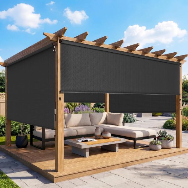 local-goods-image-21140d63a68-ddf0de31-c0e8-4934-989a-e5536f88f731 10'W X 8'H Outdoor Roller Shade, 95% UV Protection 420GSM New Material Sun Shades, Cordless Aluminum Outdoor Blinds with Crank Handle, Privacy Protection Patio Shade for Outdoor Patio