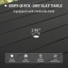 local-goods-image-21140d69258-6a6682f5-e9d8-4dd2-8615-e68c84ede0ad_2000x2000.jpeg.format 1pc Patio Dining Table, Patio Furniture HDPS All-Weather Material Outdoor Dining Coffee Table with Umbrella Hole