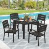 local-goods-image-21140d69258-f6b6ce5d-c077-40e1-91d8-e977049a1fb5_2000x2000.jpeg.format 1pc Patio Dining Table, Patio Furniture HDPS All-Weather Material Outdoor Dining Coffee Table with Umbrella Hole