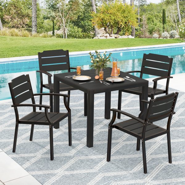 local-goods-image-21140d69258-f6b6ce5d-c077-40e1-91d8-e977049a1fb5_2000x2000.jpeg.format 1pc Patio Dining Table, Patio Furniture HDPS All-Weather Material Outdoor Dining Coffee Table with Umbrella Hole