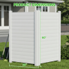 Air Conditioner Fence, White Vinyl Pool Equipment Enclosure Panel with Metal Stakes, Outdoor Trash Can Screen Privacy Fence Panels for Outside