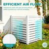 Air Conditioner Fence, White Vinyl Pool Equipment Enclosure Panel with Metal Stakes, Outdoor Trash Can Screen Privacy Fence Panels for Outside