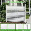 Air Conditioner Fence, White Vinyl Pool Equipment Enclosure Panel with Metal Stakes, Outdoor Trash Can Screen Privacy Fence Panels for Outside
