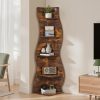 local-goods-image-211a2a4303e-0fcf554f-ee35-4353-bbe1-ea48dcc30f8a_2000x2000.jpeg.format 5-Tier Corner Shelf, Modern Wall Corner Bookshelf, Stylish Bookcase Storage Rack for Small Space, Living Room, Bedroom, Home Office
