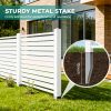 Air Conditioner Fence, White Vinyl Pool Equipment Enclosure Panel with Metal Stakes, Outdoor Trash Can Screen Privacy Fence Panels for Outside