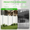 Air Conditioner Fence, White Vinyl Pool Equipment Enclosure Panel with Metal Stakes, Outdoor Trash Can Screen Privacy Fence Panels for Outside