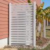 Air Conditioner Fence, White Vinyl Pool Equipment Enclosure Panel with Metal Stakes, Outdoor Trash Can Screen Privacy Fence Panels for Outside