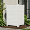 Air Conditioner Fence, White Vinyl Pool Equipment Enclosure Panel with Metal Stakes, Outdoor Trash Can Screen Privacy Fence Panels for Outside