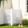 Air Conditioner Fence, White Vinyl Pool Equipment Enclosure Panel with Metal Stakes, Outdoor Trash Can Screen Privacy Fence Panels for Outside