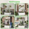Air Conditioner Fence, White Vinyl Pool Equipment Enclosure Panel with Metal Stakes, Outdoor Trash Can Screen Privacy Fence Panels for Outside
