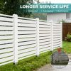 Air Conditioner Fence, White Vinyl Pool Equipment Enclosure Panel with Metal Stakes, Outdoor Trash Can Screen Privacy Fence Panels for Outside