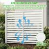 Air Conditioner Fence, White Vinyl Pool Equipment Enclosure Panel with Metal Stakes, Outdoor Trash Can Screen Privacy Fence Panels for Outside