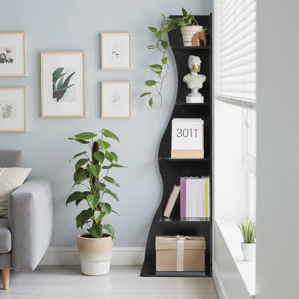 local-goods-image-211a2a4303e-a3d803f9-1d56-4f4e-af29-e547af0bfb62_2000x2000.jpeg.format 5-Tier Corner Shelf, Modern Wall Corner Bookshelf, Stylish Bookcase Storage Rack for Small Space, Living Room, Bedroom, Home Office