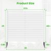 Air Conditioner Fence, White Vinyl Pool Equipment Enclosure Panel with Metal Stakes, Outdoor Trash Can Screen Privacy Fence Panels for Outside