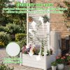 Air Conditioner Fence, White Vinyl Pool Equipment Enclosure Panel with Metal Stakes, Outdoor Trash Can Screen Privacy Fence Panels for Outside