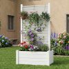Air Conditioner Fence, White Vinyl Pool Equipment Enclosure Panel with Metal Stakes, Outdoor Trash Can Screen Privacy Fence Panels for Outside