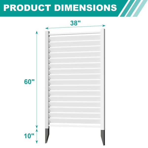 Air Conditioner Fence, White Vinyl Pool Equipment Enclosure Panel with Metal Stakes, Outdoor Trash Can Screen Privacy Fence Panels for Outside