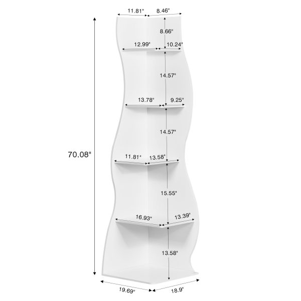 local-goods-image-211a2a4303e-e96f5bc6-fe74-433c-a15e-ae12420ef14a_2000x2000.jpeg.format 5-Tier Corner Shelf, Modern Wall Corner Bookshelf, Stylish Bookcase Storage Rack for Small Space, Living Room, Bedroom, Home Office