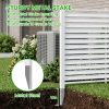 Air Conditioner Fence, White Vinyl Pool Equipment Enclosure Panel with Metal Stakes, Outdoor Trash Can Screen Privacy Fence Panels for Outside