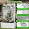 Air Conditioner Fence, White Vinyl Pool Equipment Enclosure Panel with Metal Stakes, Outdoor Trash Can Screen Privacy Fence Panels for Outside