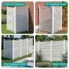Air Conditioner Fence, White Vinyl Pool Equipment Enclosure Panel with Metal Stakes, Outdoor Trash Can Screen Privacy Fence Panels for Outside