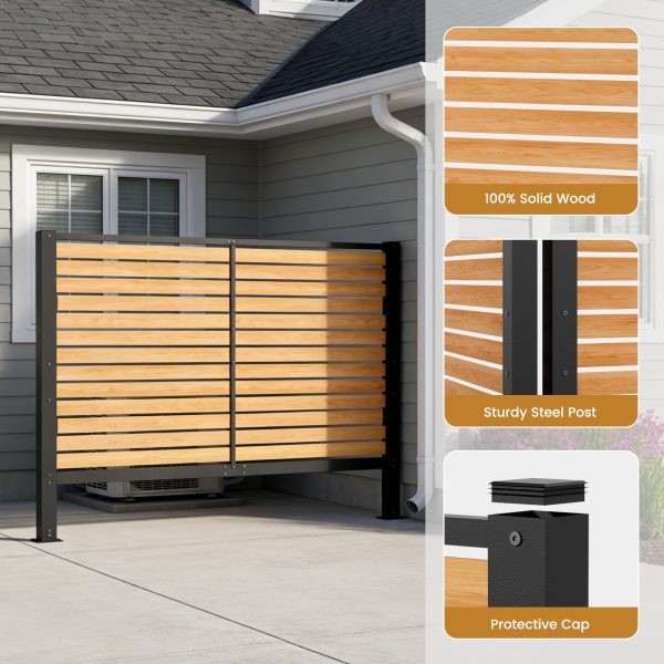 96" W x 72" H Outdoor Privacy Screens, Air Conditioner Fence Panels, Pool Equipment Enclosure, Trash Can Screens Fence Kit for Outside Backyard Patio