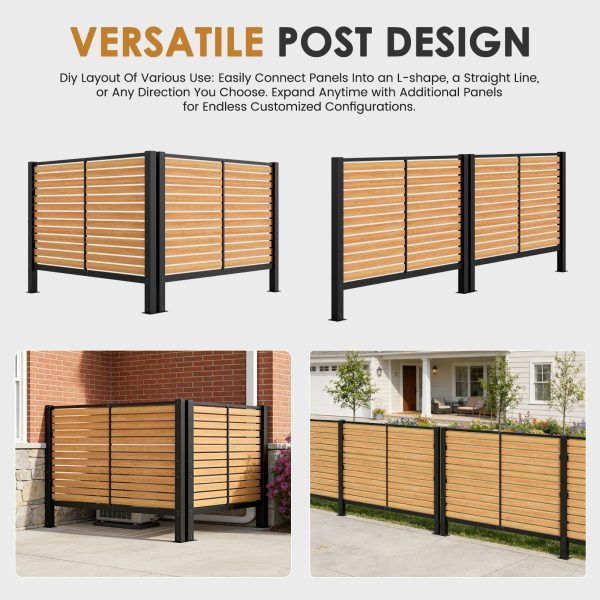 96" W x 72" H Outdoor Privacy Screens, Air Conditioner Fence Panels, Pool Equipment Enclosure, Trash Can Screens Fence Kit for Outside Backyard Patio