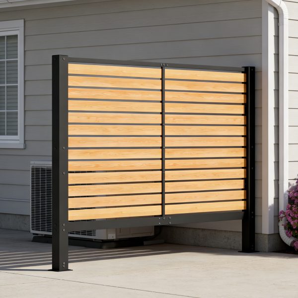 96" W x 72" H Outdoor Privacy Screens, Air Conditioner Fence Panels, Pool Equipment Enclosure, Trash Can Screens Fence Kit for Outside Backyard Patio