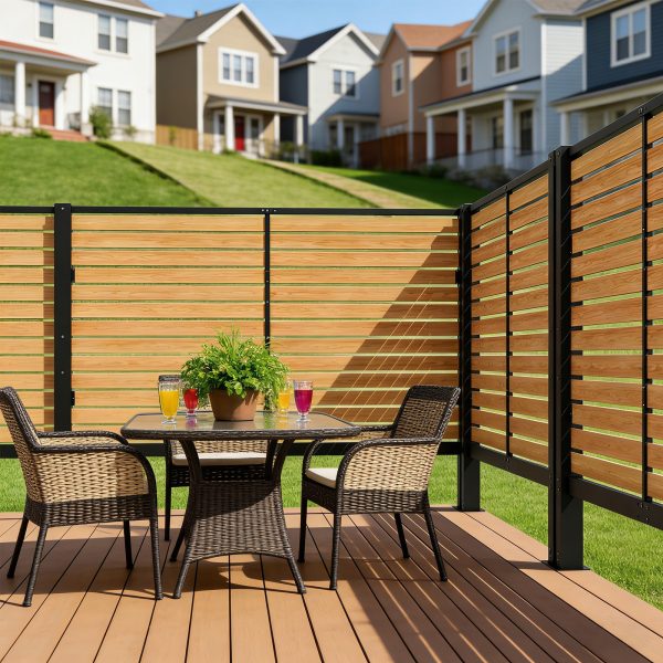 96" W x 72" H Outdoor Privacy Screens, Air Conditioner Fence Panels, Pool Equipment Enclosure, Trash Can Screens Fence Kit for Outside Backyard Patio