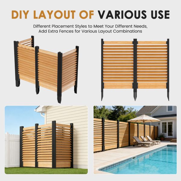 38" W x 60" H Air Conditioner Fence, Ideal Outdoor Privacy Wall, No-Dig Wood Privacy Screen, Pool Equipment Enclosure, Trash Can Enclosures, Privacy Fence Panels for Outside