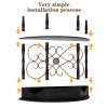 local-goods-image-211a2a49ed4-3a25c495-550e-404c-98b1-1cf5ea0006ff_2000x2000.jpeg.format 40" Retro Curved Half Moon Console Table with Drawer Storage & Open Shelf, Half Moon Console Table for Entryway, Circle Sofa Table with Geometric Base, Wood Accent Table for Living Room, Hallway, Foyer, Entrance