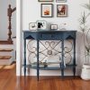 local-goods-image-211a2a49ed4-7035aa0f-dc28-4eea-bf0a-814f42861ead_1920x1920.jpeg.format 40" Retro Curved Half Moon Console Table with Drawer Storage & Open Shelf, Half Moon Console Table for Entryway, Circle Sofa Table with Geometric Base, Wood Accent Table for Living Room, Hallway, Foyer, Entrance