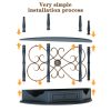 local-goods-image-211a2a49ed4-94f02ff8-ca08-4c41-946d-b836f932953d_2000x2000.jpeg.format 40" Retro Curved Half Moon Console Table with Drawer Storage & Open Shelf, Half Moon Console Table for Entryway, Circle Sofa Table with Geometric Base, Wood Accent Table for Living Room, Hallway, Foyer, Entrance