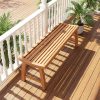 local-goods-image-211a2a4a1cc-192dbce6-7de4-415e-9af3-1522a503710e COSTWAY Teak Wood Outdoor Backless Bench, 2-Person Patio Garden Dining Bench with Contoured Slatted Seat, 800 lbs Capacity, Outside Loveseat Seating Furniture for Porch, Balcony, Deck and Yard