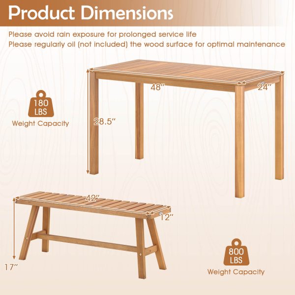 local-goods-image-211a2a4a1cc-697f8d07-d58f-4905-9846-5fccded70a49 COSTWAY 3PCS Acacia Wood Patio Dining Set w/Slatted Seats for Deck, Lawn and Backyard