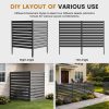 38" W Air Conditioner Fence Panels Screen Trash Can Metal Privacy Fence Panels for Outside Unit,Pool Eequipment Enclosure, No Dig Backyard Fencing (Black)