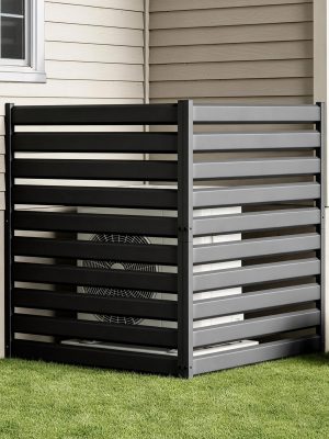 38" W Air Conditioner Fence Panels Screen Trash Can Metal Privacy Fence Panels for Outside Unit,Pool Eequipment Enclosure, No Dig Backyard Fencing (Black)