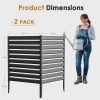 38" W Air Conditioner Fence Panels Screen Trash Can Metal Privacy Fence Panels for Outside Unit,Pool Eequipment Enclosure, No Dig Backyard Fencing (Black)