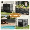 38" W Air Conditioner Fence Panels Screen Trash Can Metal Privacy Fence Panels for Outside Unit,Pool Eequipment Enclosure, No Dig Backyard Fencing (Black)