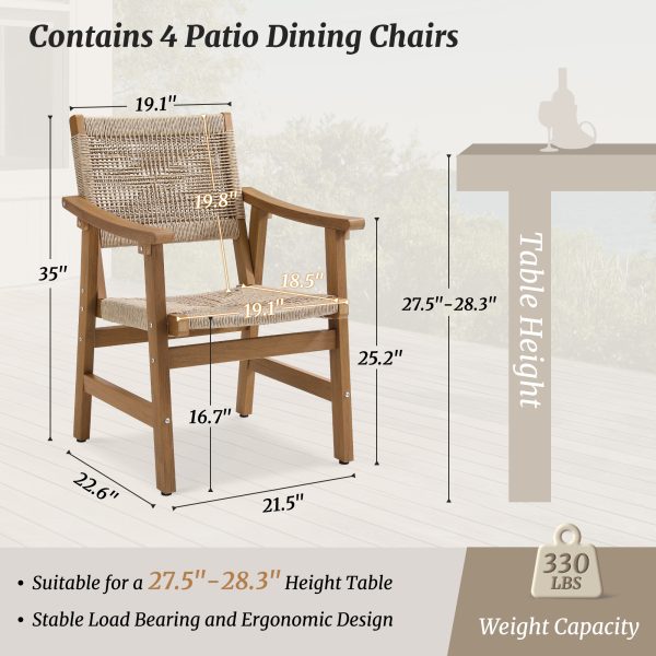 Outdoor Dining Chairs Set, Patio Dining Chairs Modern Rattan Dining Chair